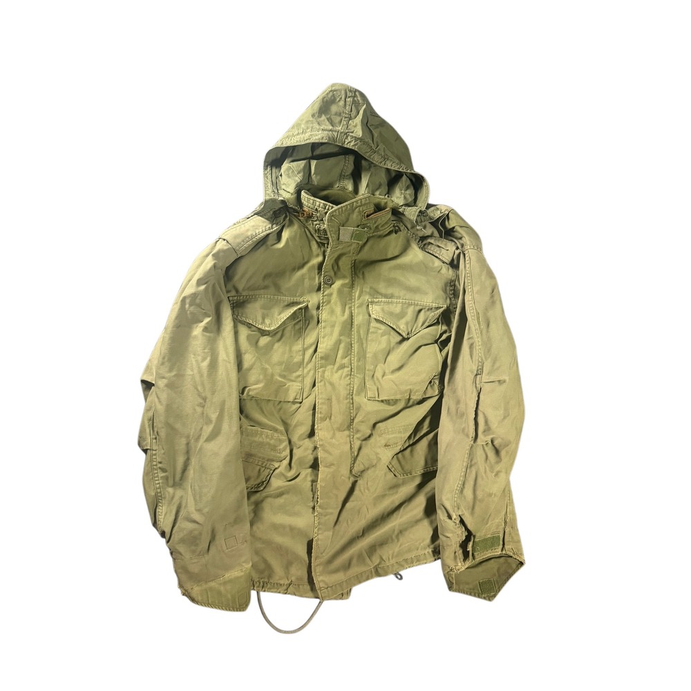 Vintage 1974 Alpha Industries M-65 Field Jacket Vietnam Era Olive Drab Medium Re